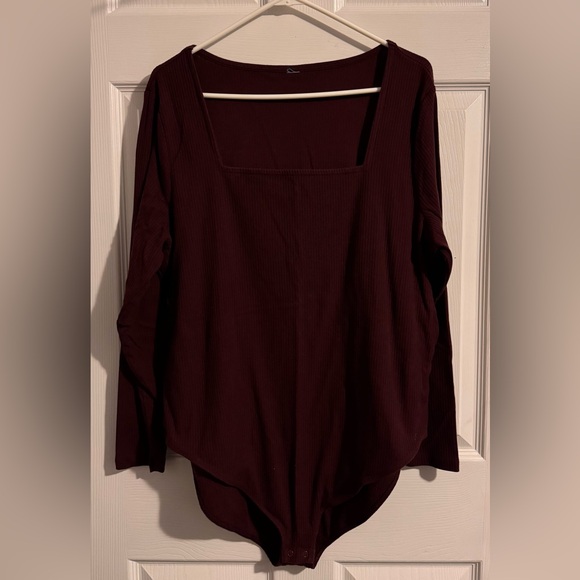 TWO Rib-Knit-Square Neck Bodysuits 3X - Picture 5 of 13